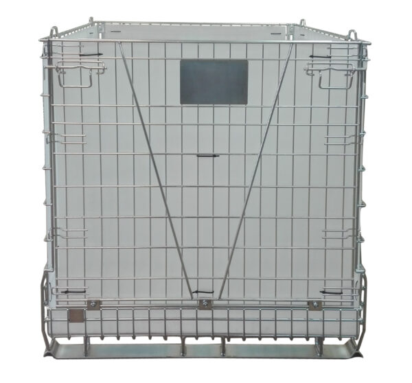 Mesh container  with skids from flat bars 1172 x 1002 x h 1213 mm