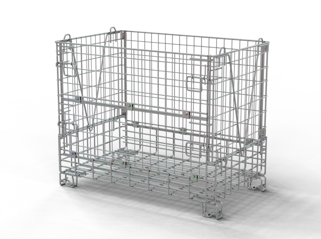 Mesh container  standard with dimensions of EUR pallet, narrow foot  1188 x 800 x h 995 mm