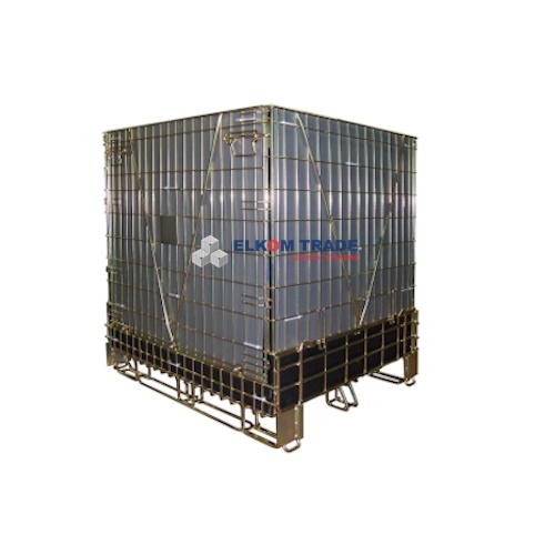 Mesh container with skids 1200 x 1023 x h 1150 mm